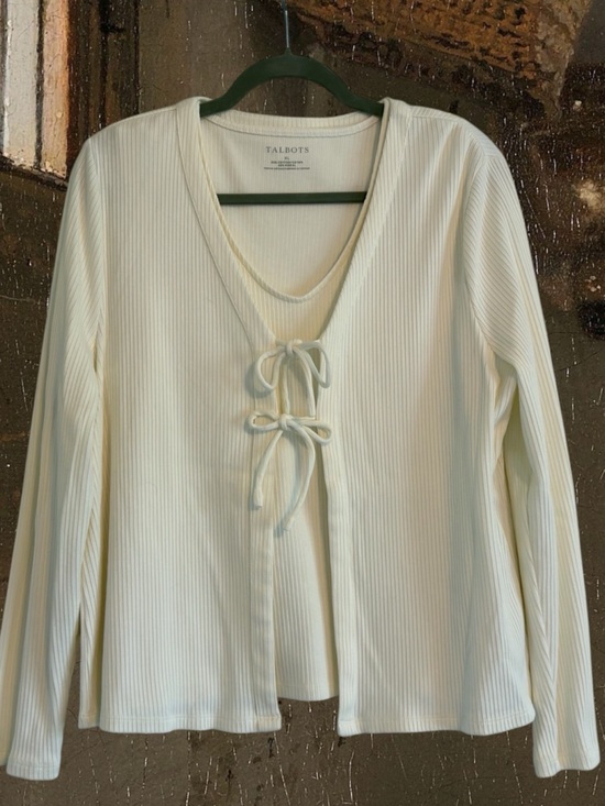 Talbots Tops - ✨ ELEVATED CLASSIC: Talbots Ribbed Tie-Front Twin Set | Jacket + Tank | XL ✨